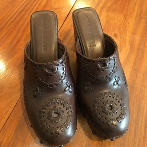 Jack Rogers brown mules size 6